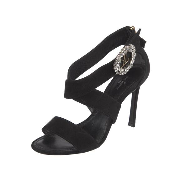 ❤️Louis Vuitton Suede Crystal Embellishments Slingback Heels❤️ - Picture 2 of 5